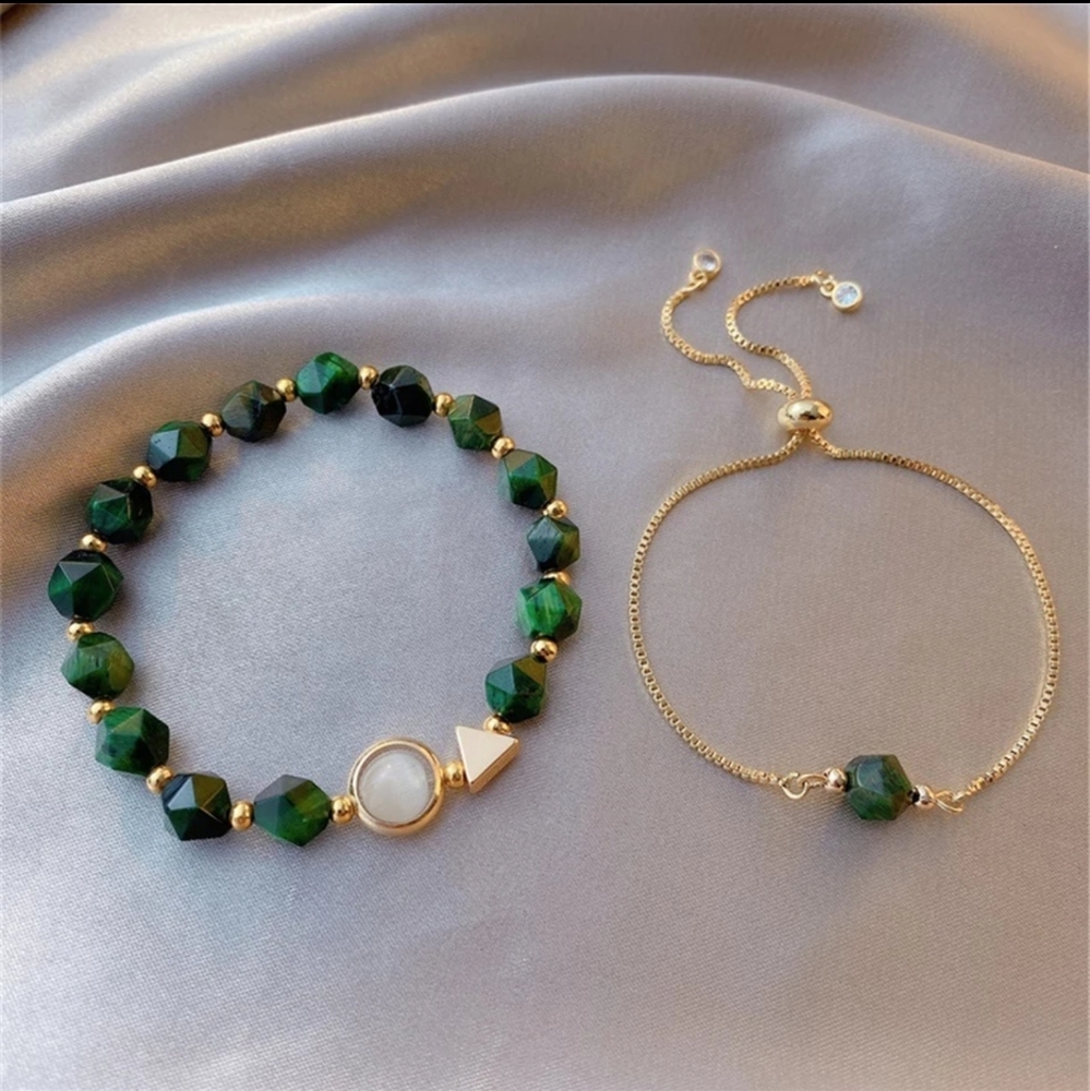 Luxury Gem Stone Bracelet 2pcs Set